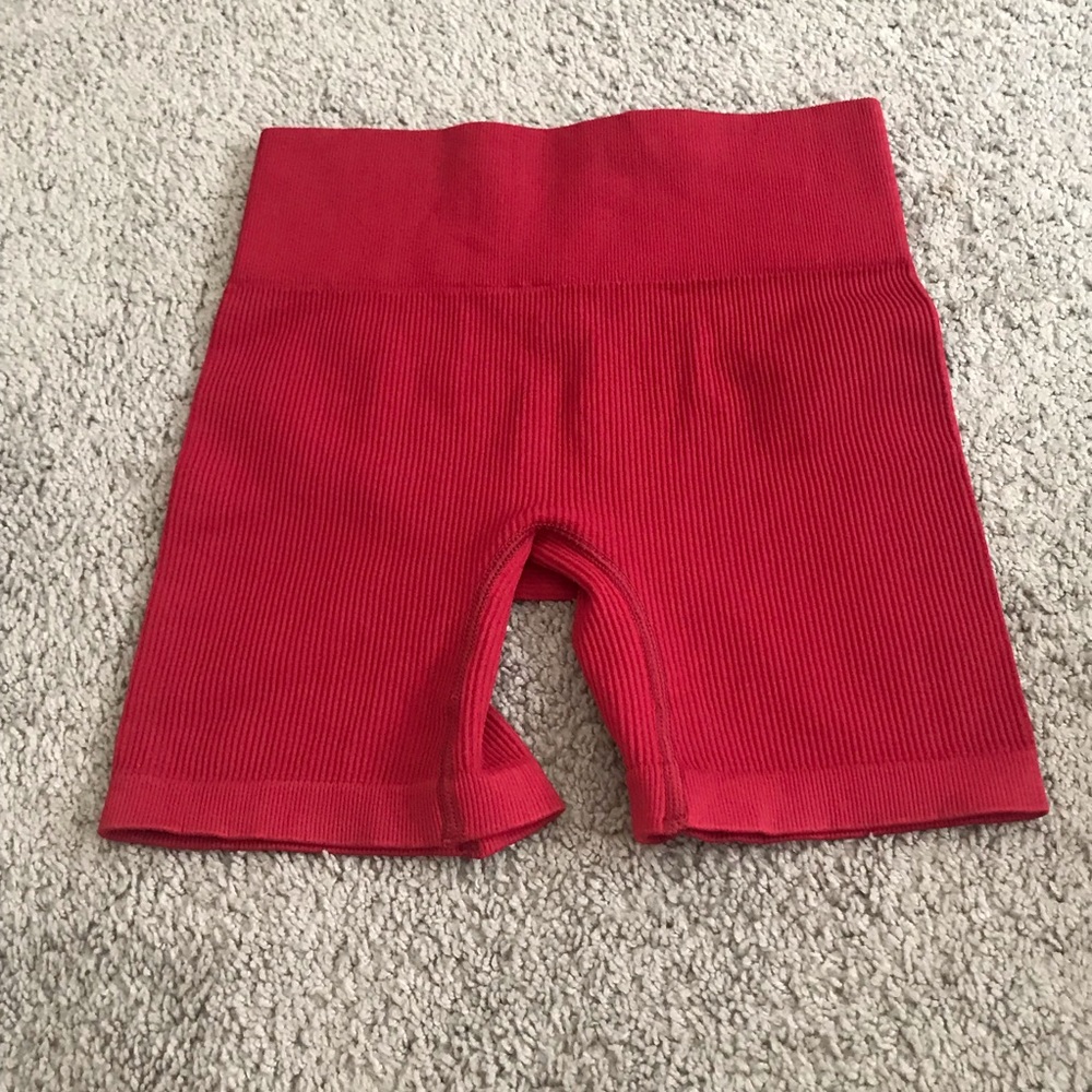 Nova active workout shorts, red high waisted
